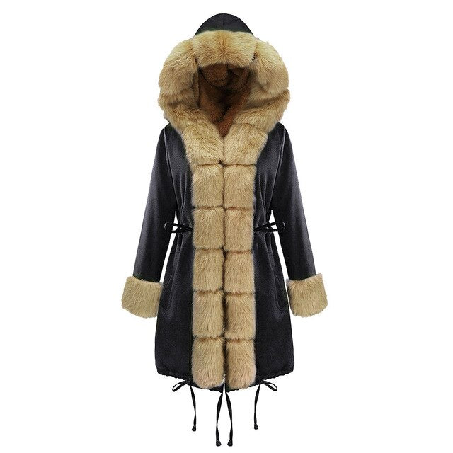 Camouflage Faux Fur Hooded Parka - IBADDIE