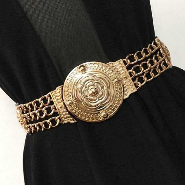 Gold Floral Chain Belt - IBADDIE