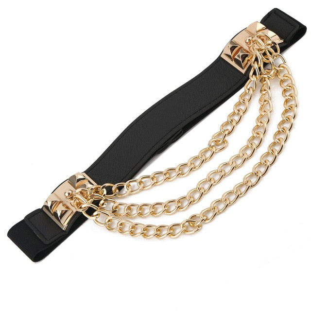 Luxe Gold Chain Elastic Belt - IBADDIE