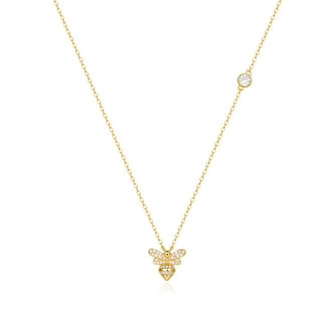 Bee Charm Pendant Crystal Necklace - IBADDIE