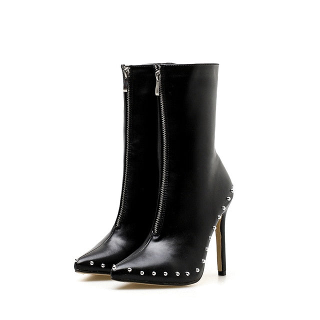 Studded Stiletto Boots - IBADDIE