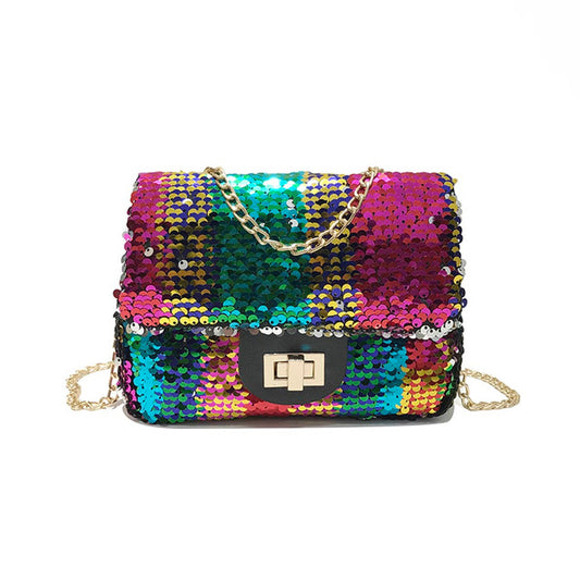 Rainbow Sequins Crossbody Bag - IBADDIE