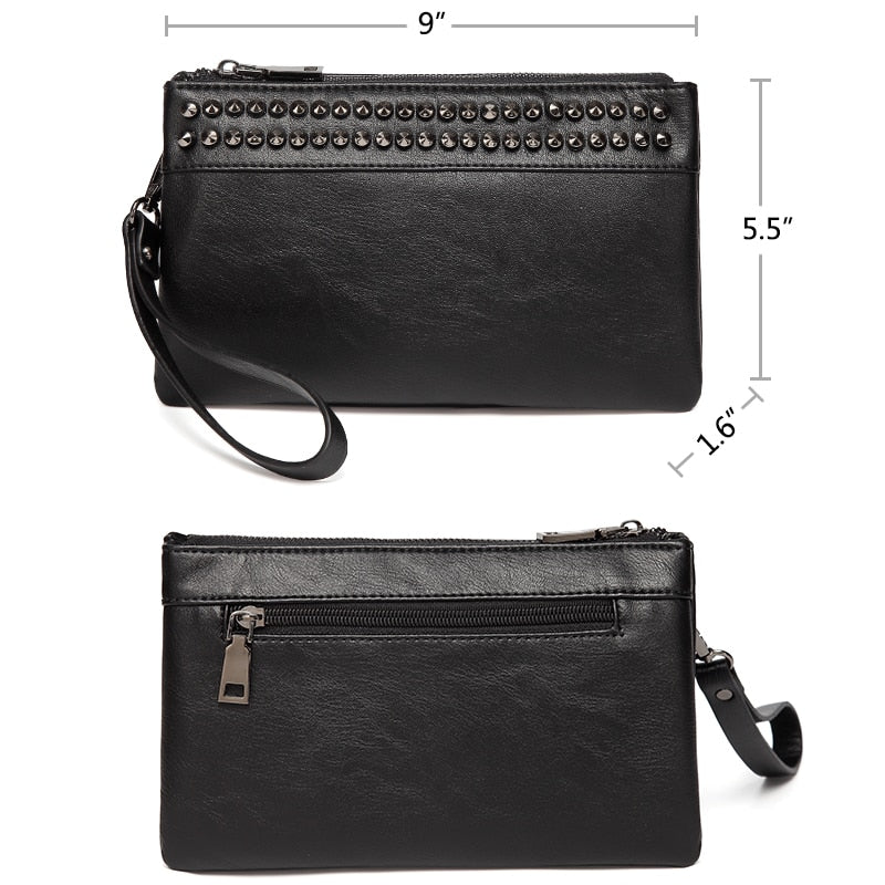 Faux Leather Wristlet Clutch - IBADDIE