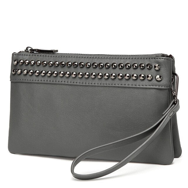 Faux Leather Wristlet Clutch - IBADDIE