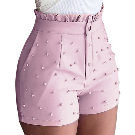 High Waist Polka Dot Shorts Pink - IBADDIE