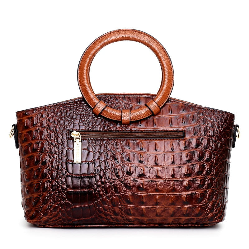 Luxury Leather Crocodile Bag - IBADDIE