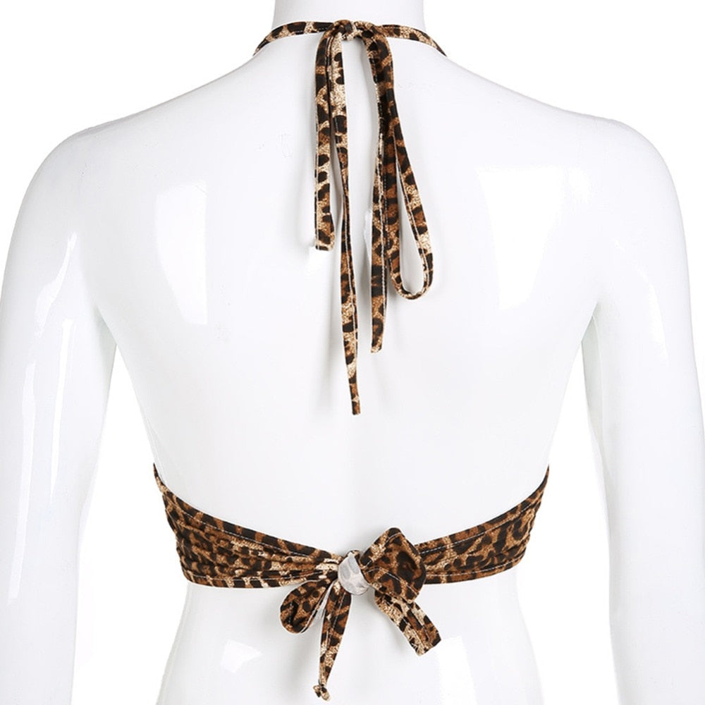 Backless Leopard Printed Halter - IBADDIE