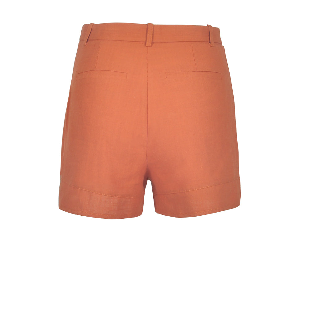 High Waist Linen Shorts - IBADDIE