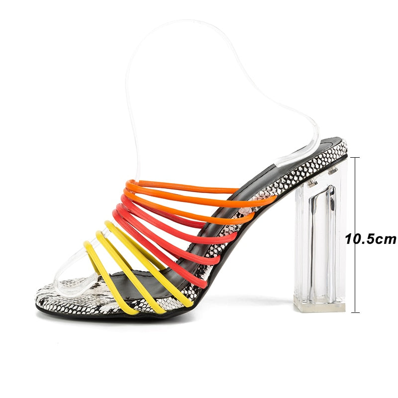 Snakeprint Neon Strap Heels - IBADDIE