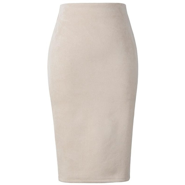 High Waist Suede Pencil SKirt - IBADDIE