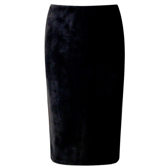 High Waist Suede Pencil SKirt - IBADDIE