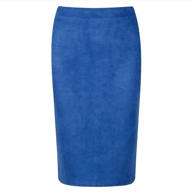 High Waist Suede Pencil SKirt - IBADDIE