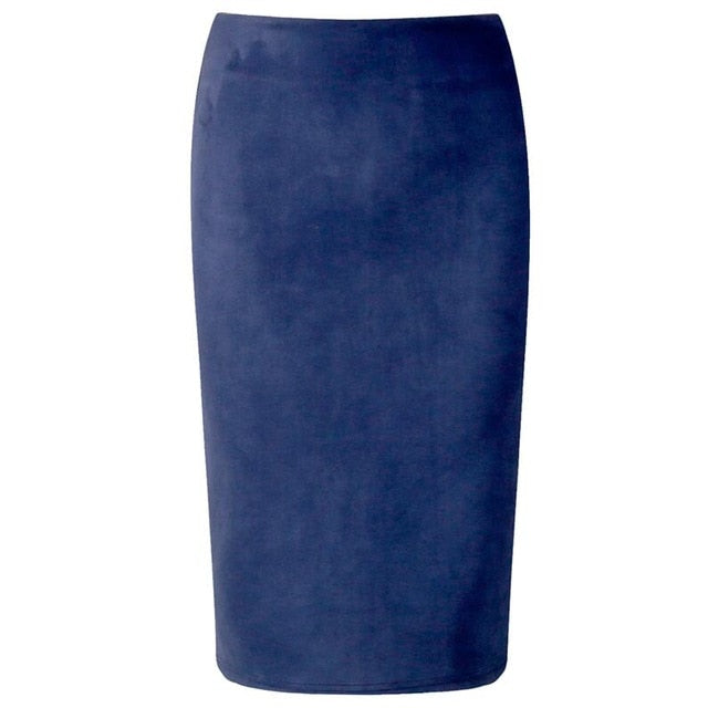 High Waist Suede Pencil SKirt - IBADDIE