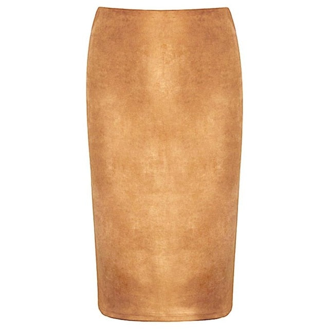 High Waist Suede Pencil SKirt - IBADDIE