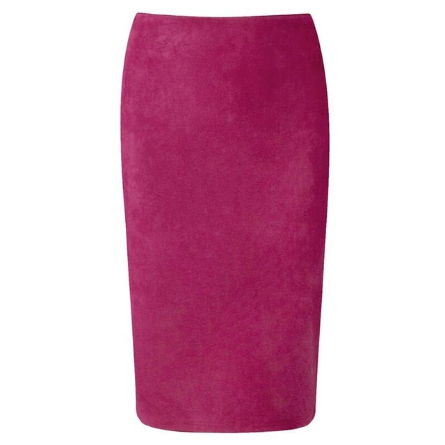 High Waist Suede Pencil SKirt - IBADDIE