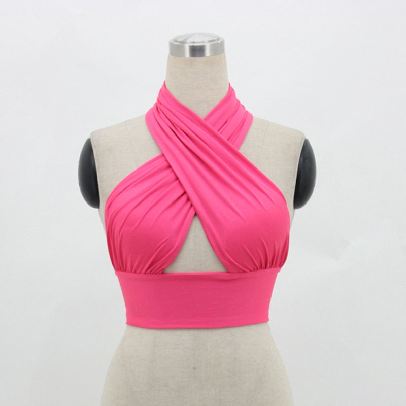 Criss Cross Halter Tank - IBADDIE