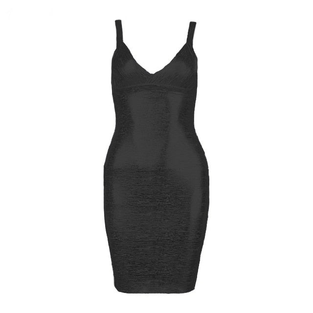 Deep V-Neck Bodycon Bandage Dress