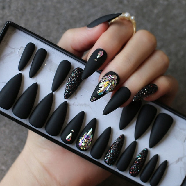 Stiletto Shimmer Matte Nail Set