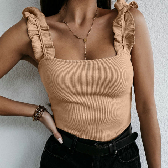 Frill Strap Tank Top