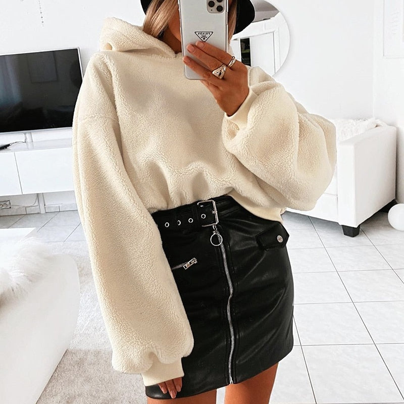 Cream Casual Long Sleeve Sweater