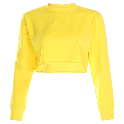 Solid Crop Sweatshirt