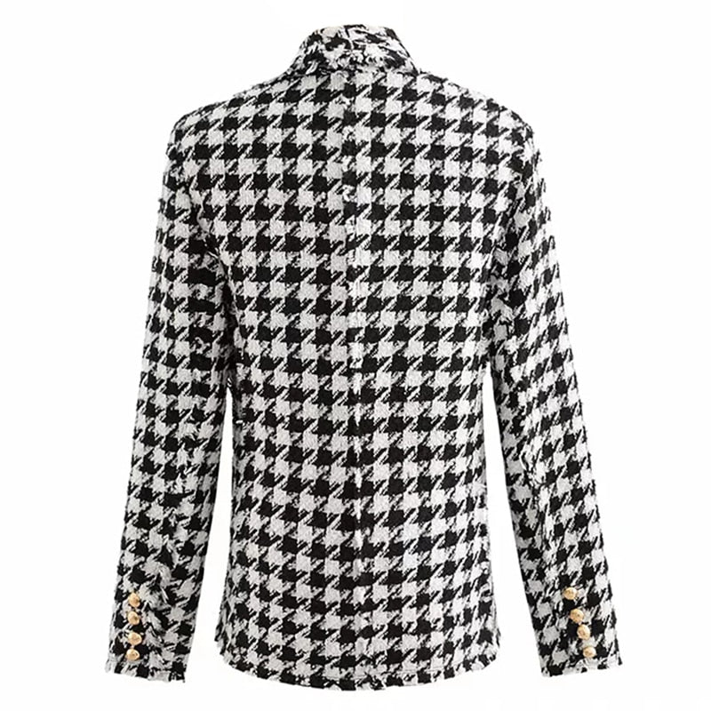 Checkered Tweed Blazer