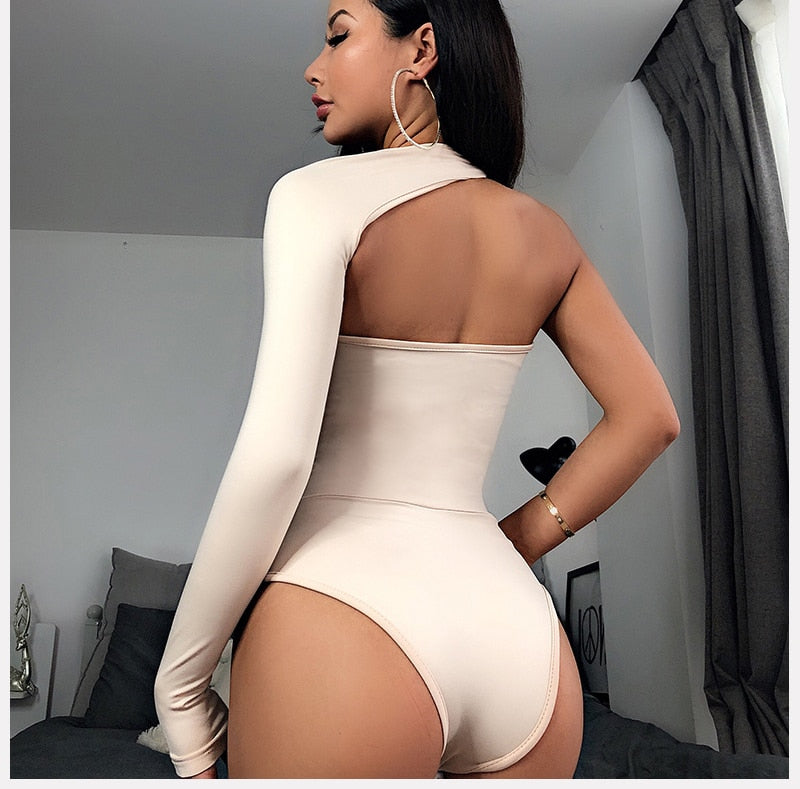 Asymmetric Open Back Bodysuit