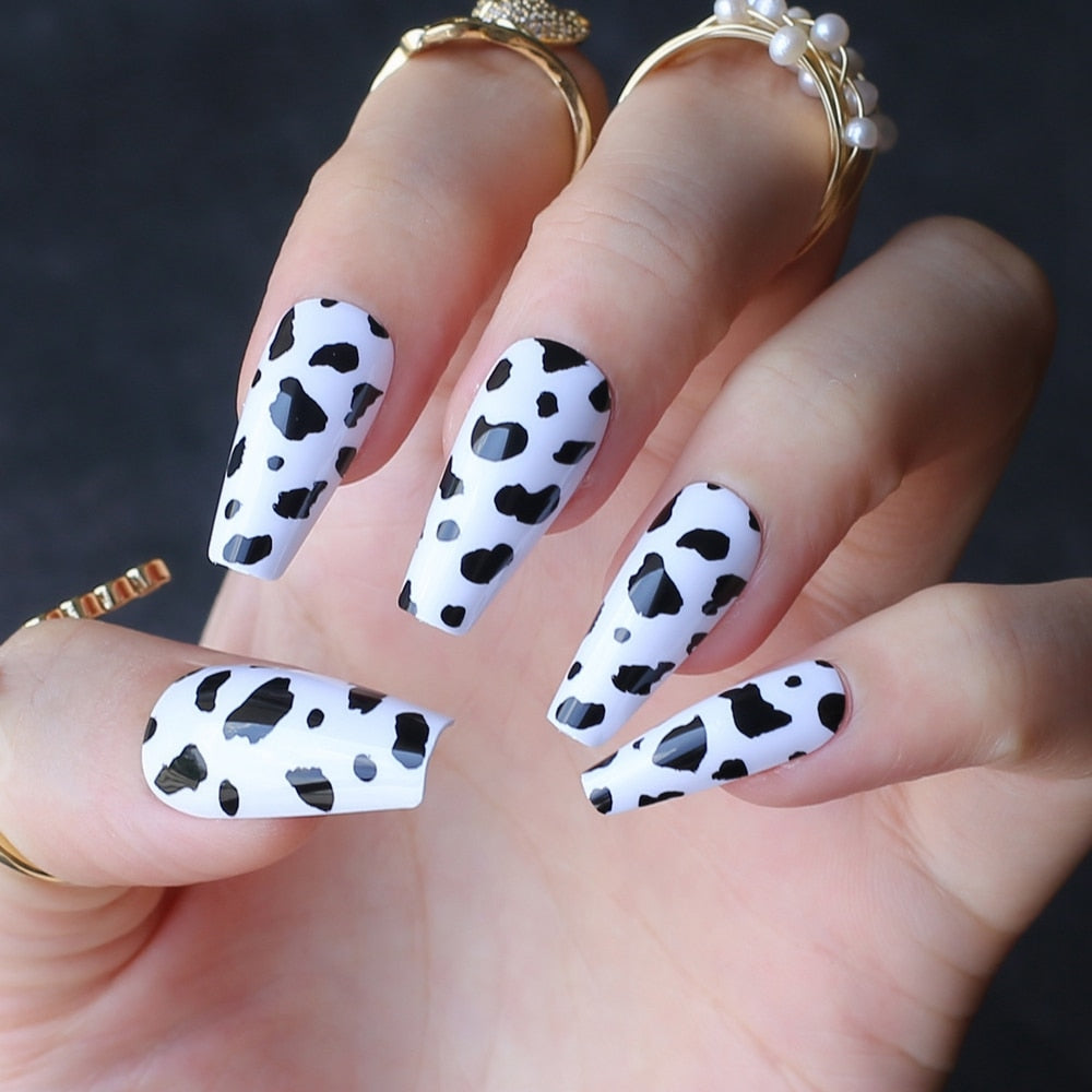 Cow Print Nails Full Set