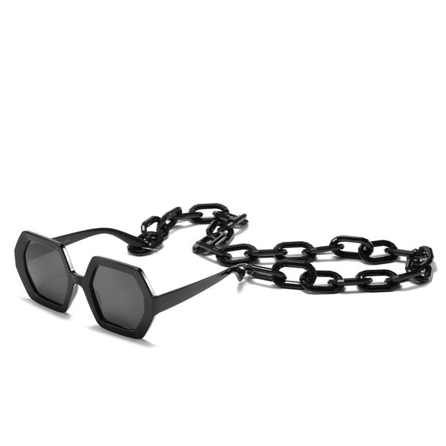 Septagon Style Sunglasses & Chain