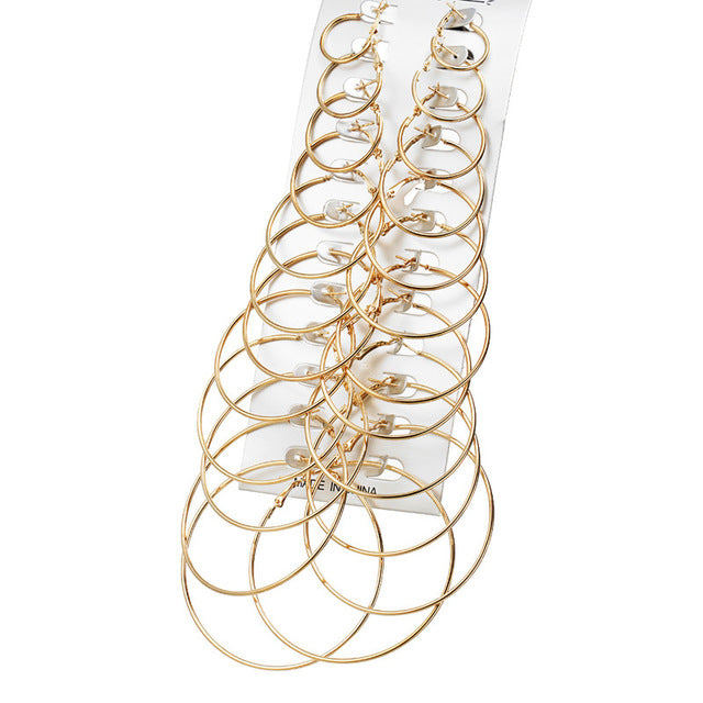 Oversized Hoop Earring Set of 12 - IBADDIE