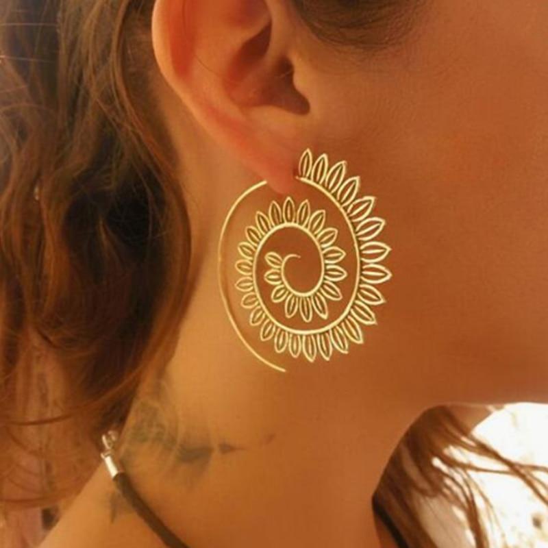 Geometric Swirl Hoop Earring - IBADDIE