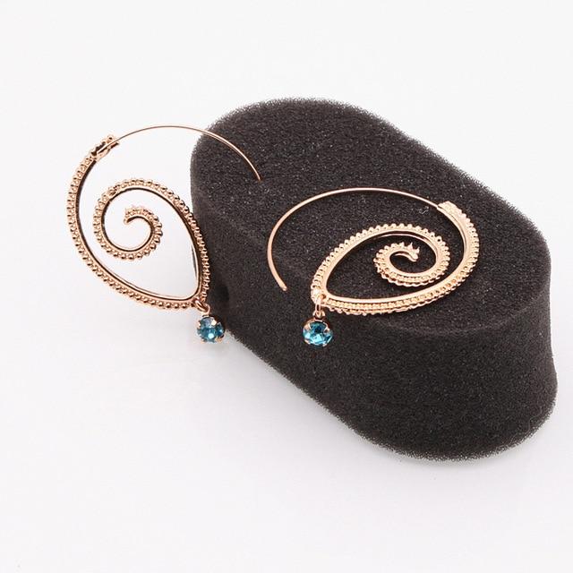 Geometric Swirl Hoop Earring - IBADDIE