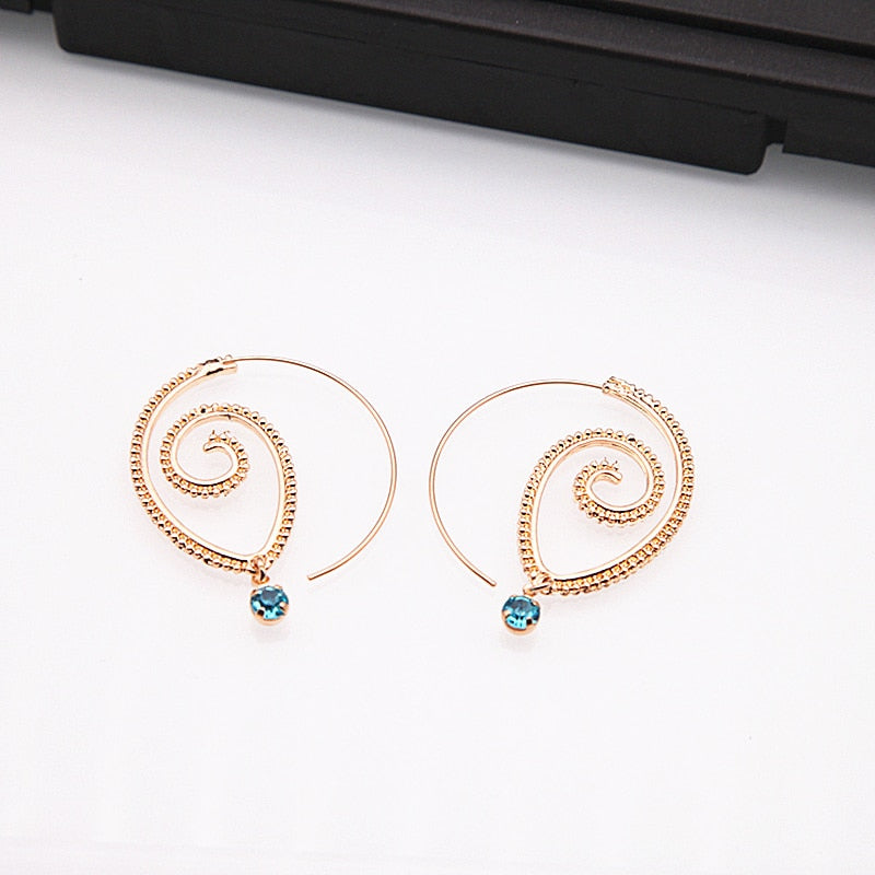 Bohemian Style Swirl Hoop Earring - IBADDIE