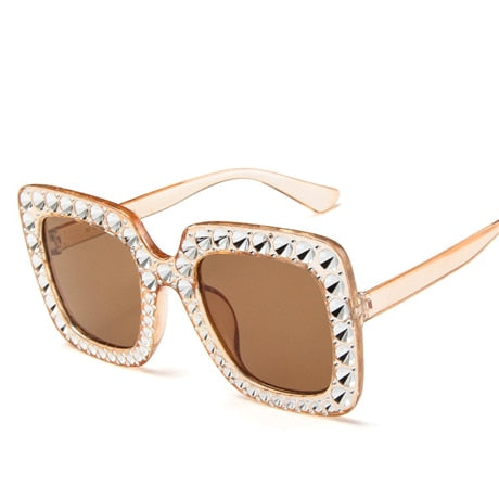 Diamond Square Frame Sunglasses - IBADDIE