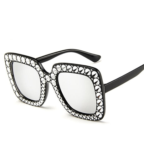 Diamond Square Frame Sunglasses - IBADDIE