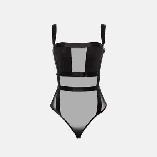 Mesh Block Bodysuit - IBADDIE