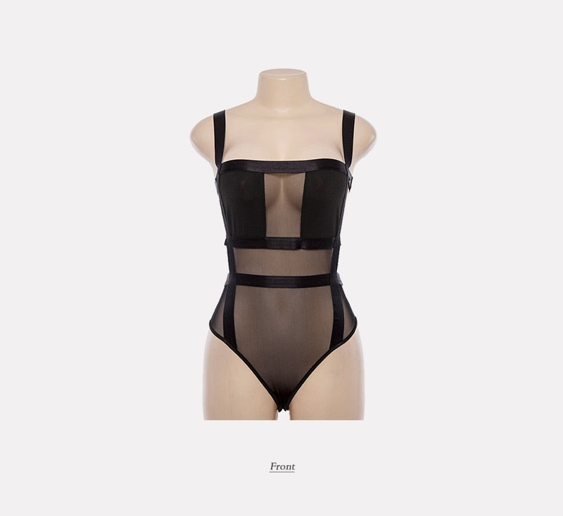 Mesh Block Bodysuit - IBADDIE