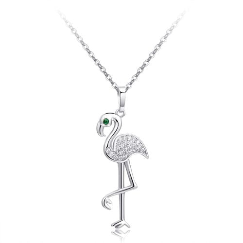 Flamingo Crystal Necklace - IBADDIE