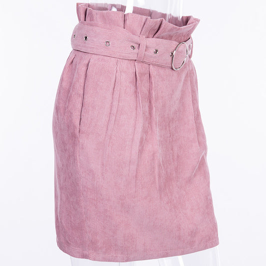 Pink Belted Mini Skirt - IBADDIE