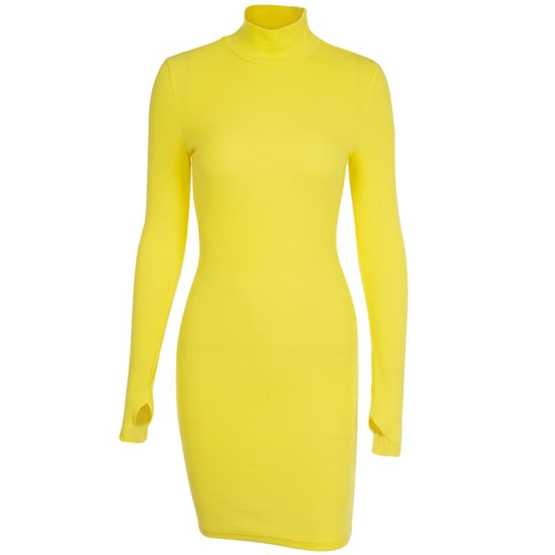 Turtleneck Long Mini Dress - IBADDIE