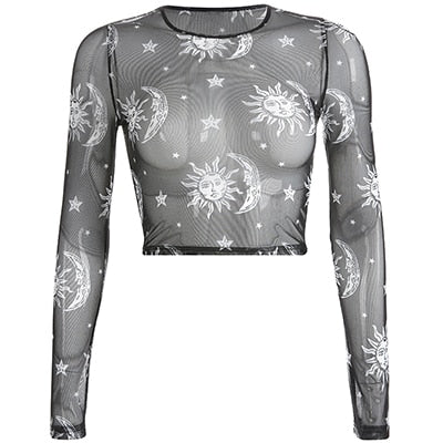 Sheer Sun Moon Stars Top