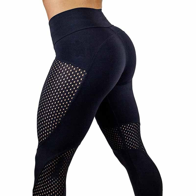 Black Mesh 3/4 Length Leggings - IBADDIE