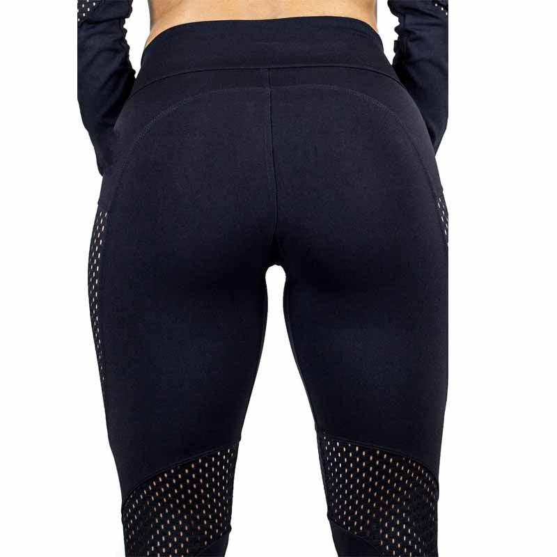 Black Mesh 3/4 Length Leggings - IBADDIE