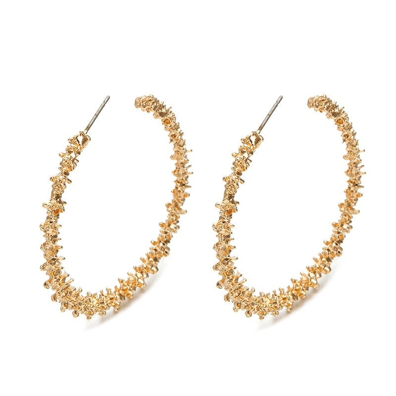 Textured Hoop Earrings - IBADDIE