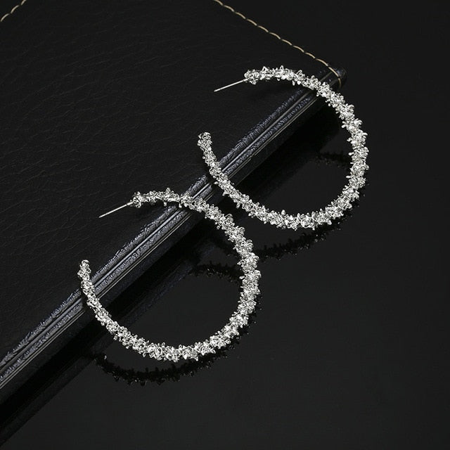 Textured Hoop Earrings - IBADDIE