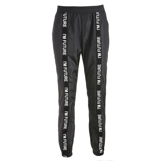 Black Printed Jogger - IBADDIE