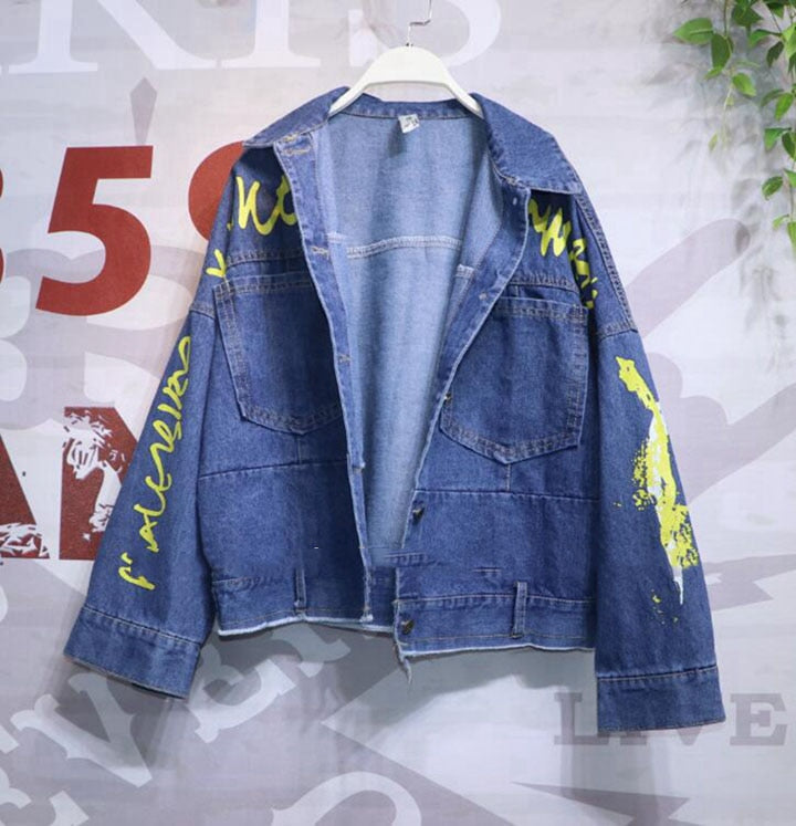 Hand Painted Denim Jacket - IBADDIE