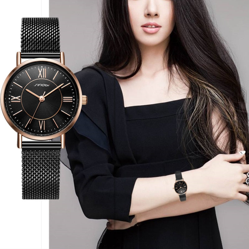 Classic Black & Gold Women's Watch - IBADDIE