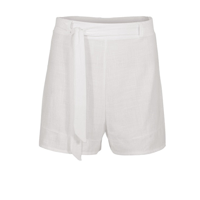 High Waist Linen Shorts - IBADDIE