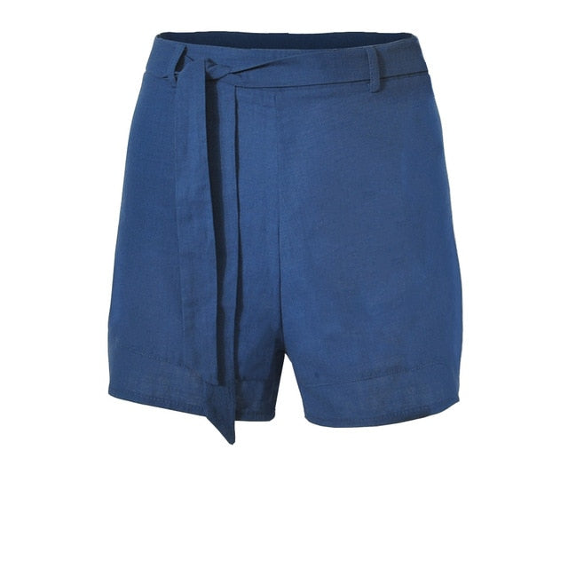 High Waist Linen Shorts - IBADDIE